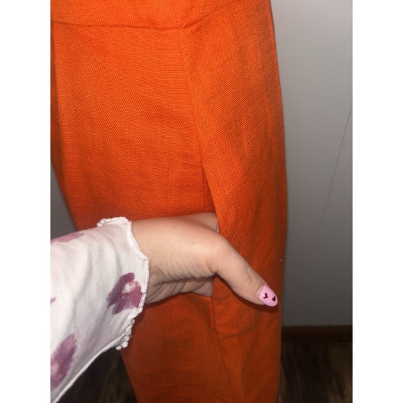 Kate Spade New York Orange Linen Shine Fit & Flare Mini Blue w Pockets - 6 - Picture 3 of 12